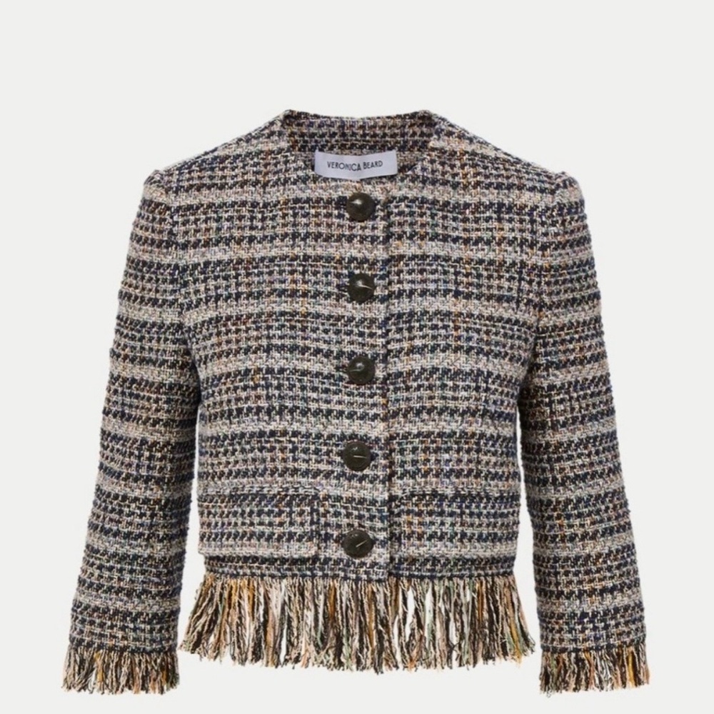 Veronica Beard Tweed Fringe Blazer Lyons jacket New with tags and box
